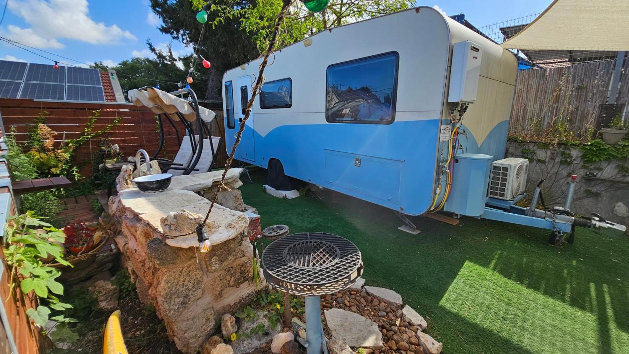 Cozy Seaview Glamping Caravan HaBonim Exterior photo