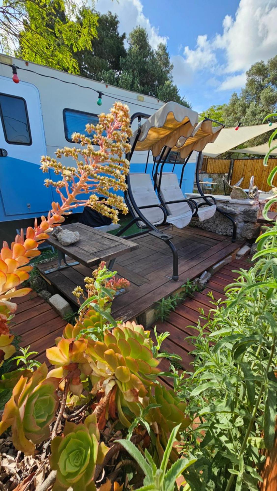 Cozy Seaview Glamping Caravan HaBonim Exterior photo