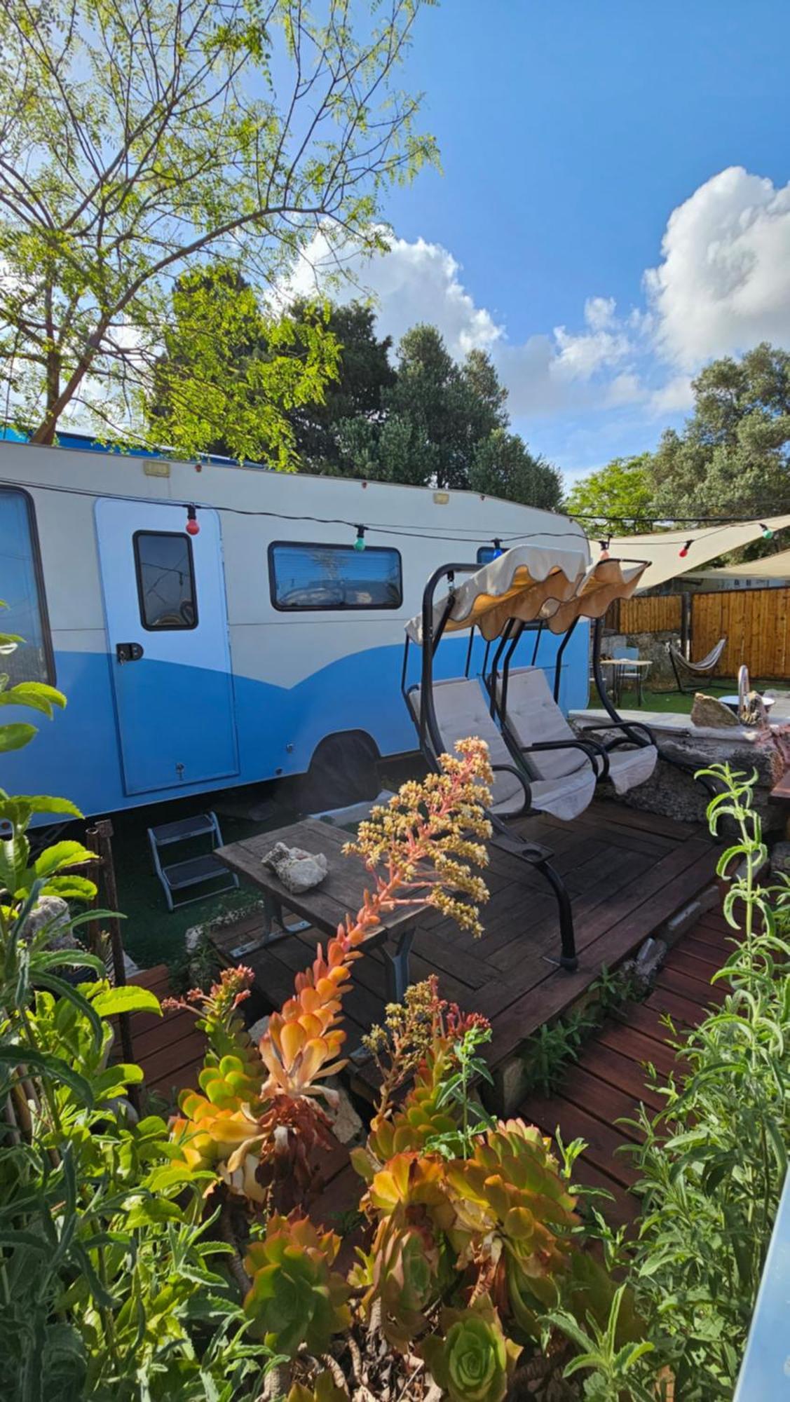 Cozy Seaview Glamping Caravan HaBonim Exterior photo